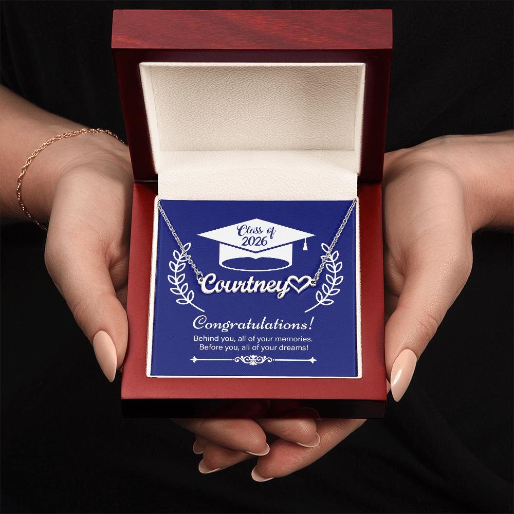 Heart Name Necklace - On Your Graduation Day