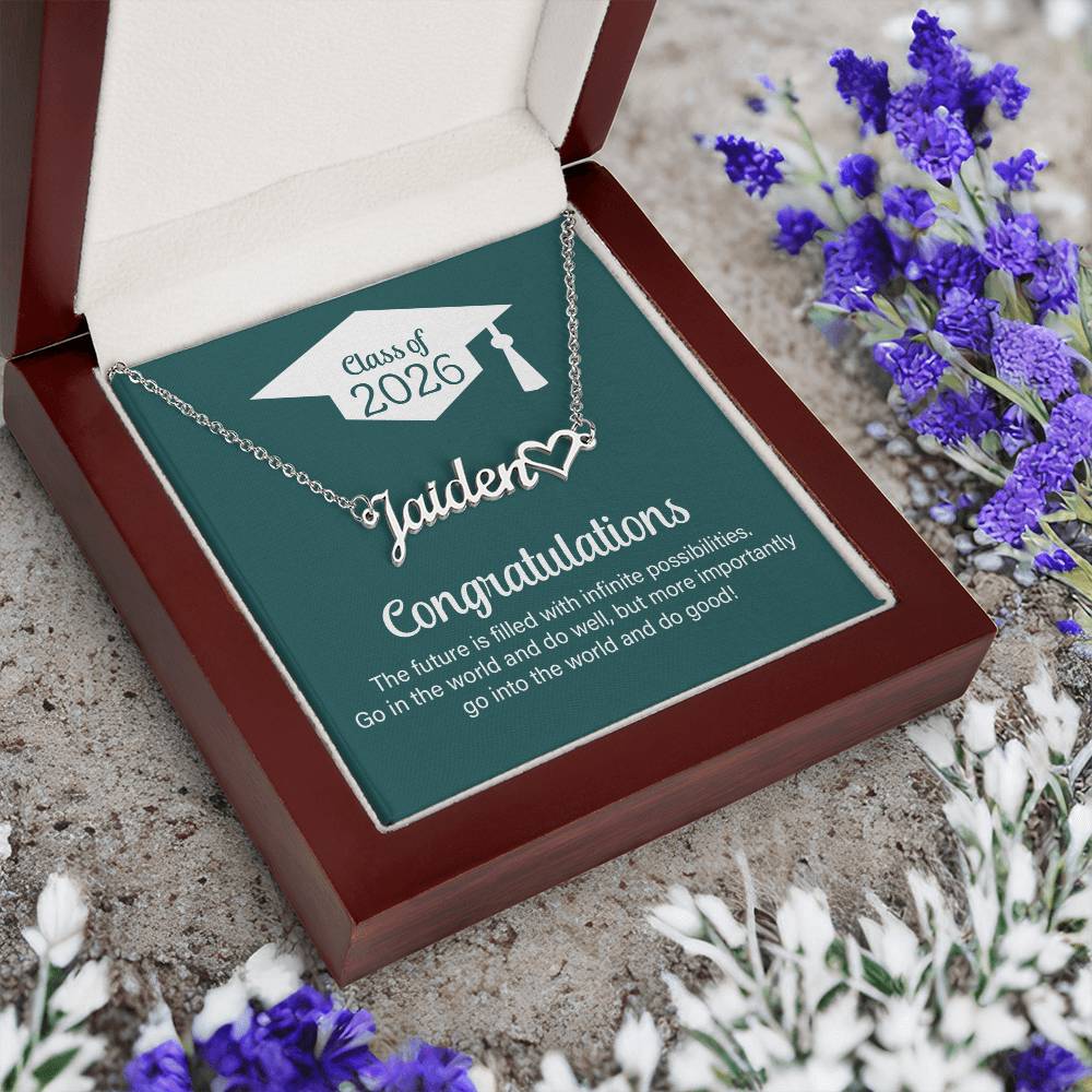 Heart Name Necklace - Go Into The World And Do Well