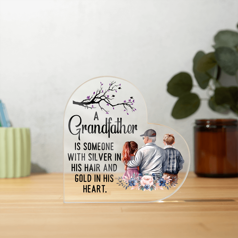 Acrylic Heart Block - Grandfather
