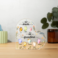 Personalized Acrylic Heart Block for Grandma - Mother's Day Gift