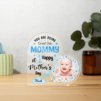 Acrylic Heart Block for Mom from Son - First Mother's Day