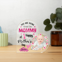 Acrylic Heart Block for Mom from Daughter - First Mother's Day