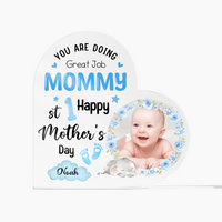 Acrylic Heart Block for Mom from Son - First Mother's Day