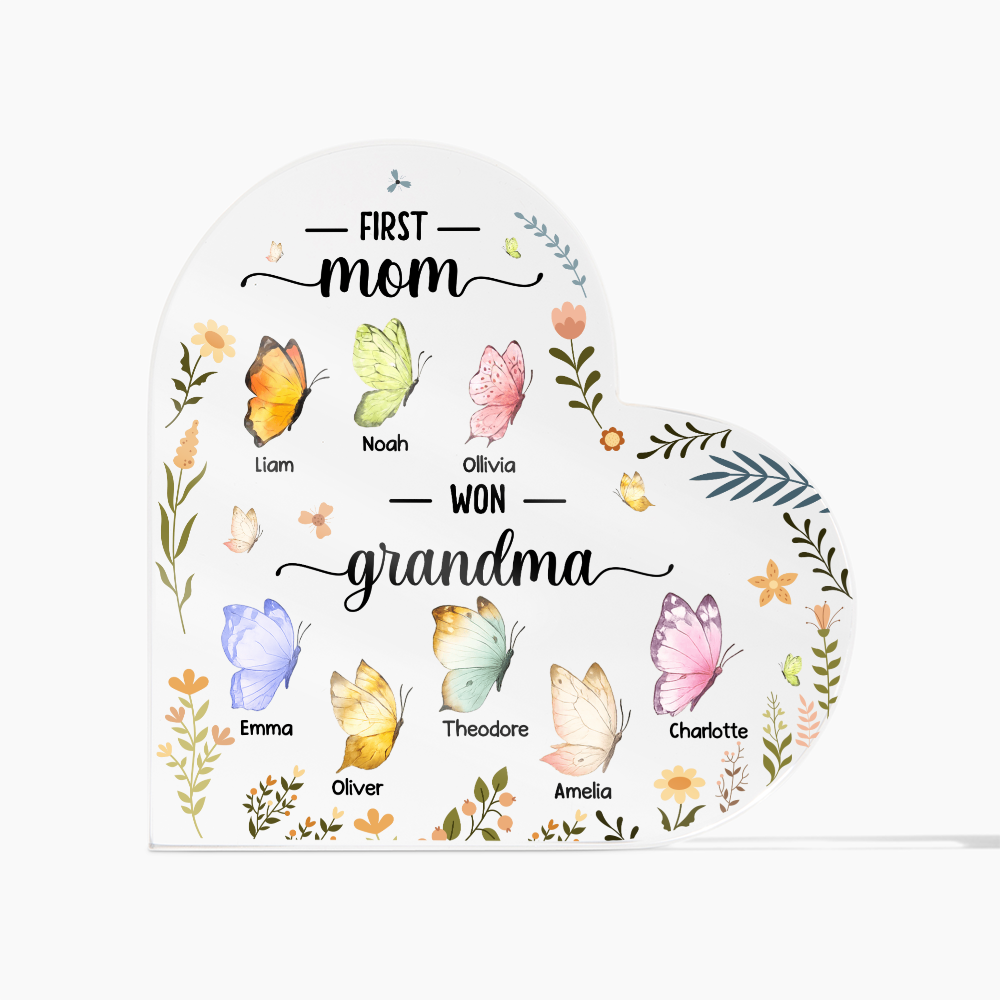 Personalized Acrylic Heart Block for Grandma - Mother's Day Gift