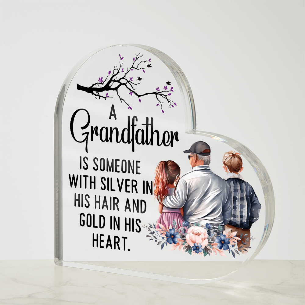 Acrylic Heart Block - Grandfather
