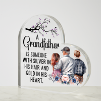 Acrylic Heart Block - Grandfather