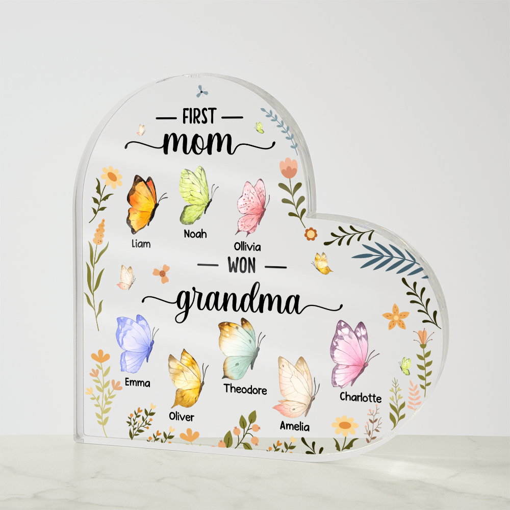 Personalized Acrylic Heart Block for Grandma - Mother's Day Gift