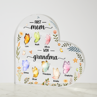 Personalized Acrylic Heart Block for Grandma - Mother's Day Gift