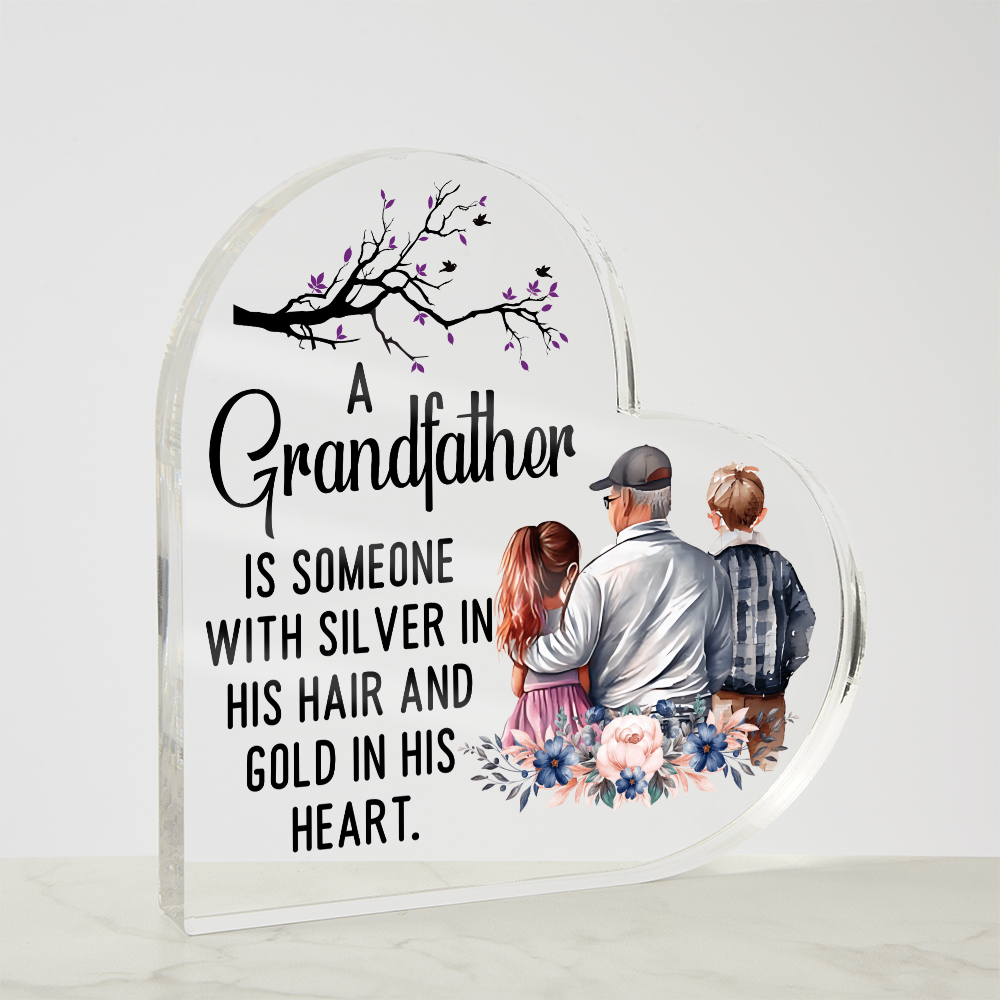 Acrylic Heart Block - Grandfather