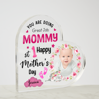 Acrylic Heart Block for Mom from Daughter - First Mother's Day