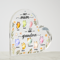 Personalized Acrylic Heart Block for Grandma - Mother's Day Gift