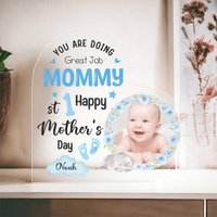 Acrylic Heart Block for Mom from Son - First Mother's Day