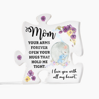 Acrylic Puzzle Plaque for Mom from Son - Mother's Day Gift - I Love You WIth All My Heart