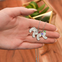 Engraved Baby Feet Necklace with Birthstone for Her: Wife, Future Wife / Fiancee, Soulmate, Girlfiend ... - Mother's Day Gift