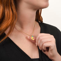 Engraved Baby Feet Necklace with Birthstone for Grandma - Mother's Day Gift