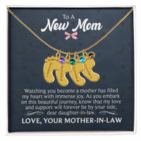 Engraved Baby Feet Necklace with Birthstone for Daughter-In-Law from Mother-In-Law - Mother's Day Gift