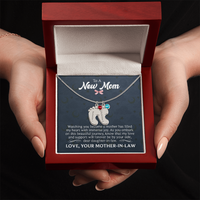 Engraved Baby Feet Necklace with Birthstone for Daughter-In-Law from Mother-In-Law - Mother's Day Gift