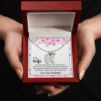 Engraved Baby Feet Necklace with Birthstone for Wife from Husband - Mother's Day Gift
