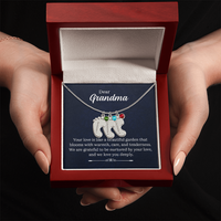 Engraved Baby Feet Necklace with Birthstone for Grandma - Mother's Day Gift