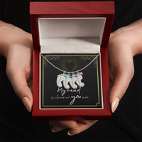 Engraved Baby Feet Necklace with Birthstone for Her: Wife, Future Wife / Fiancee, Soulmate, Girlfiend ... - Mother's Day Gift