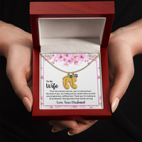 Engraved Baby Feet Necklace with Birthstone for Wife from Husband - Mother's Day Gift