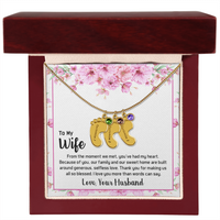 Engraved Baby Feet Necklace with Birthstone for Wife from Husband - Mother's Day Gift