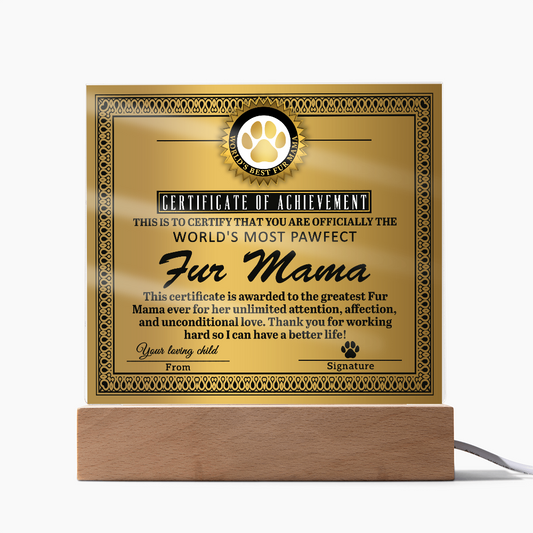 Acrylic Square Plaque – Funny Fur Mama Gift