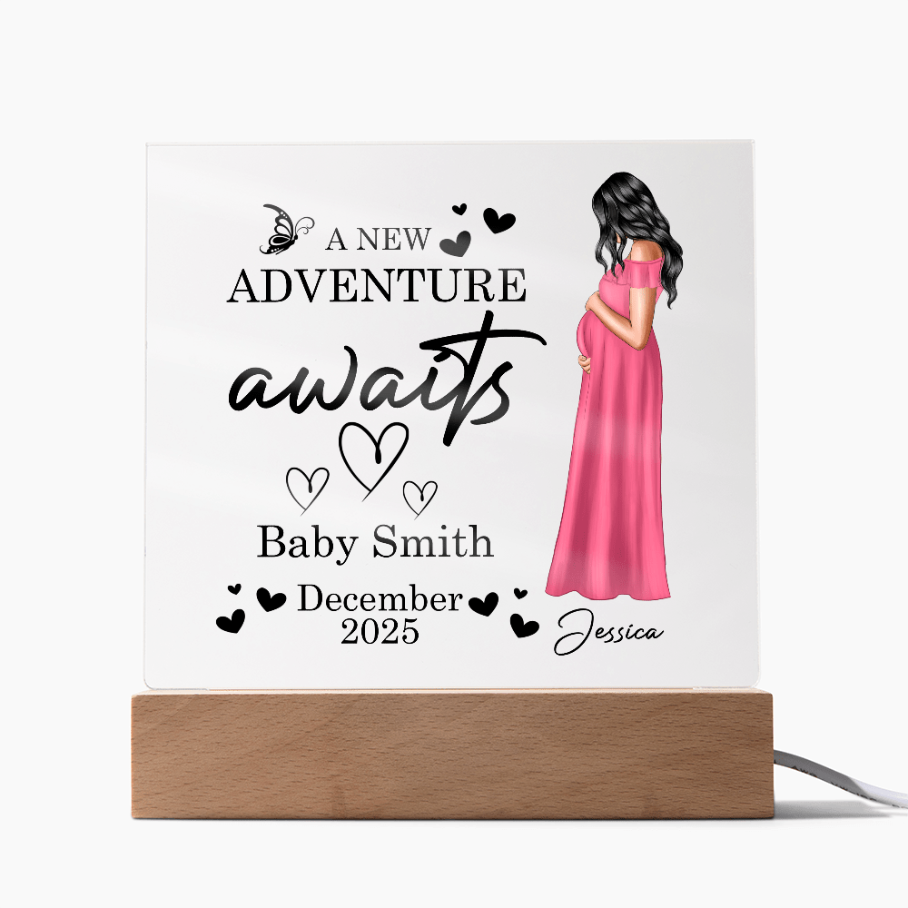 New Adventure Plaque – Personalized Mom to Be Gift - TreasuredTale