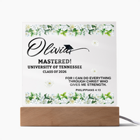 Personalized Acrylic Square Plaque - Graduation, Masters,  Religion