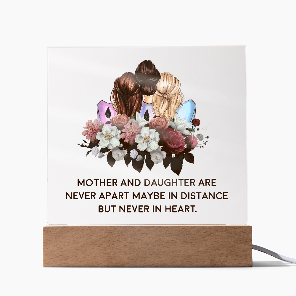 Acrylic Square Plaque for Mom from Daughters - Mother's Day Gift - Mother and Daughter