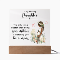 Acrylic Square Plaque for New Mom Daughter from Mom (Black Text) - Mother's Day Gift