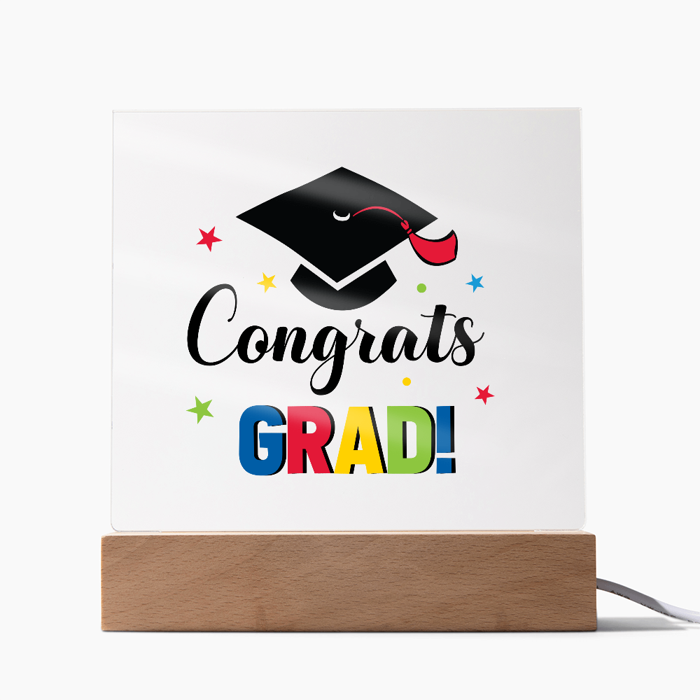 Acrylic Square Plaque - Congrats grad, Graduation