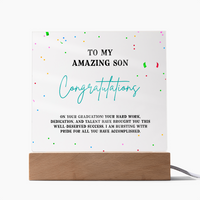 Acrylic Square Plaque - Son Graduation