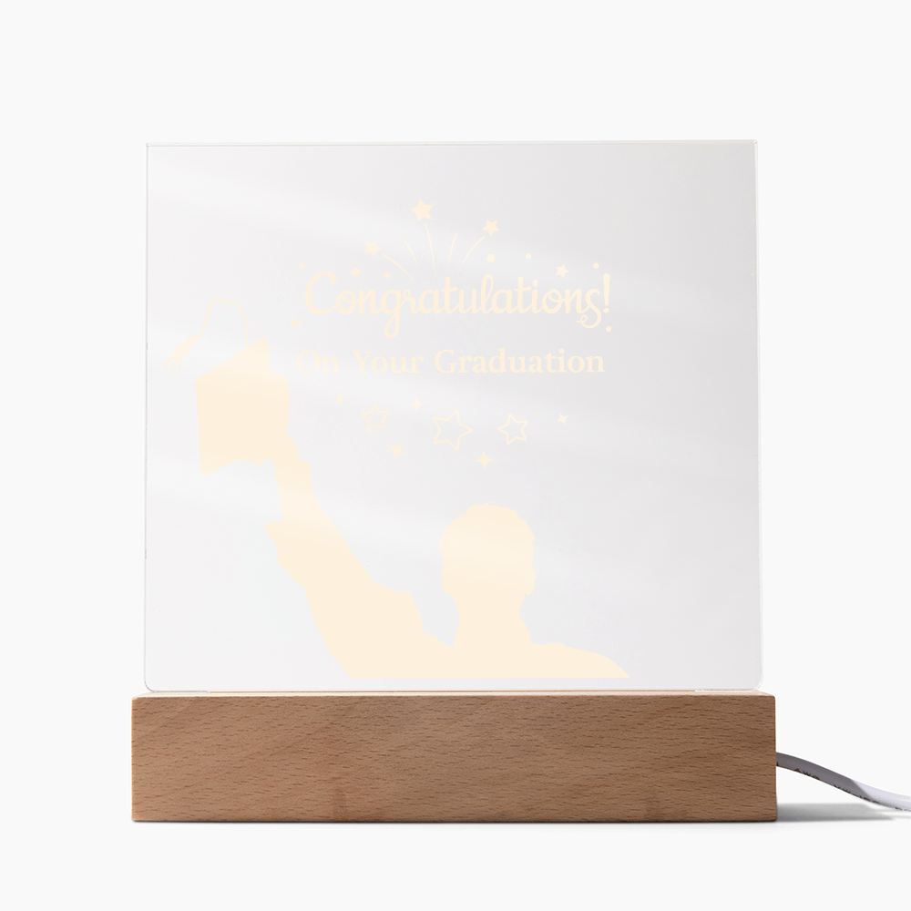 Acrylic Square Plaque - Congratulations On Your Graduation
