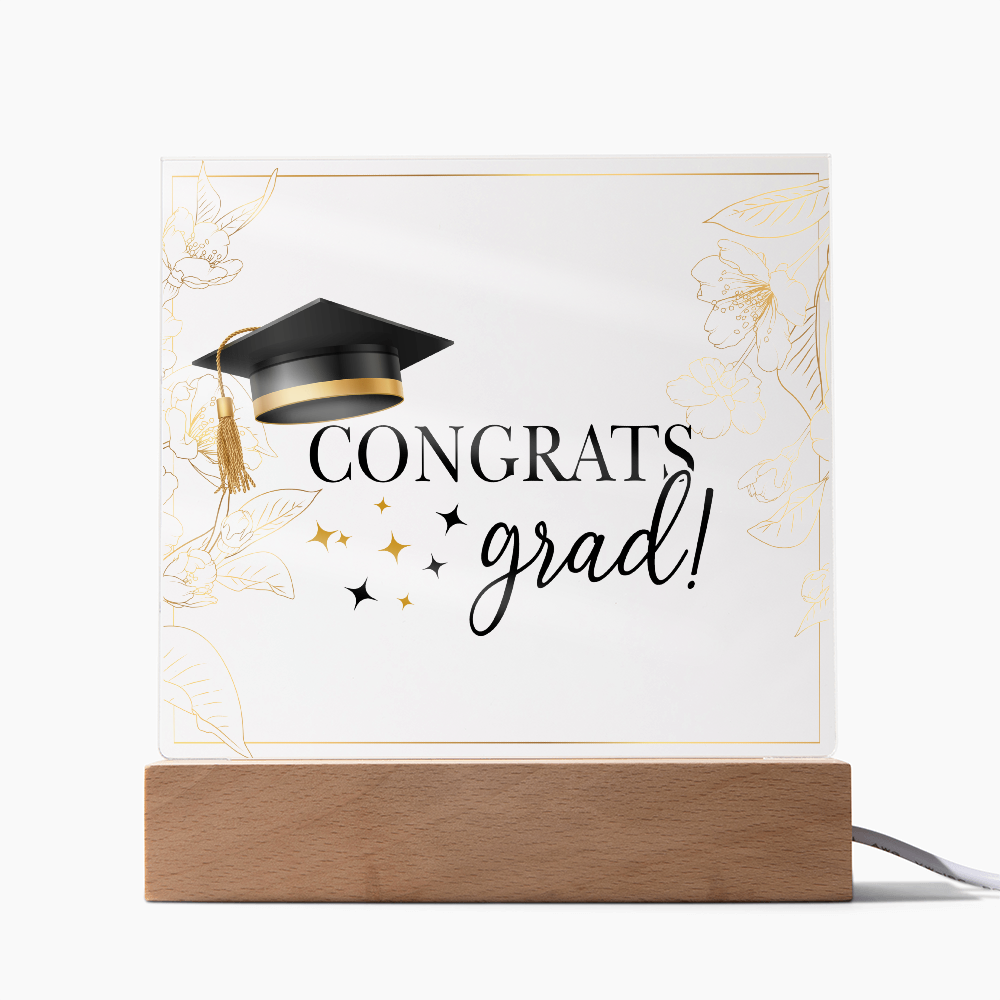 Acrylic Square Plaque - Graduation