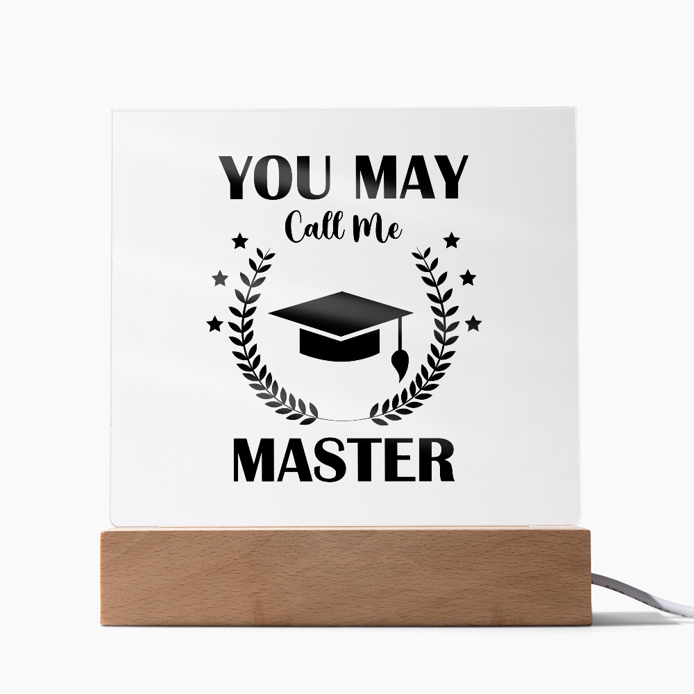 Acrylic Square Plaque - Graduation, Masters