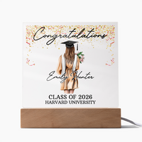 Acrylic Square Plaque - Personalized Graduation Gift For Her, Class Of 2026