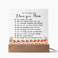 Acrylic Plaque: 10 Reasons I Love You Mom - TreasuredTale