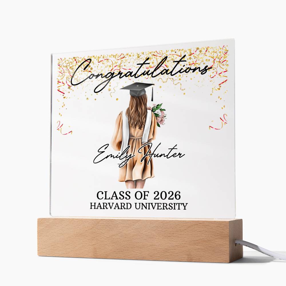 Acrylic Square Plaque - Personalized Graduation Gift For Her, Class Of 2026 — view 18 of 18