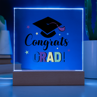 Acrylic Square Plaque - Congrats grad, Graduation