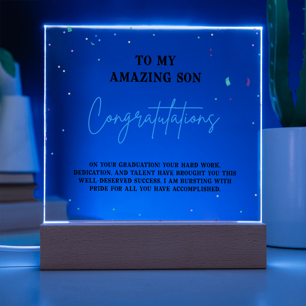 Acrylic Square Plaque - Son Graduation