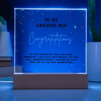 Acrylic Square Plaque - Son Graduation