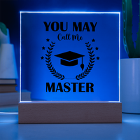 Acrylic Square Plaque - Graduation, Masters