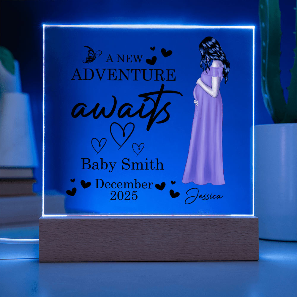 New Adventure Plaque – Personalized Mom to Be Gift - TreasuredTale