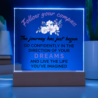 Acrylic Square Plaque - Graduation, Follow Your Compass