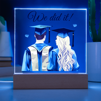 Acrylic Square Plaque - We Did It, Graduation