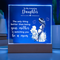 Acrylic Square Plaque for New Mom Daughter from Mom (White Text) - Mother's Day Gift