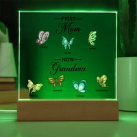 Personalized Acrylic Square Plaque for Grandma - Mother's Day Gift - First Mom Now Grandma