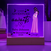 Personalized Acrylic Square Plaque for Mom to Be / Future Mom - Mother's Day Gift - New Adventure