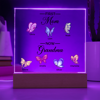 Personalized Acrylic Square Plaque for Grandma - Mother's Day Gift - First Mom Now Grandma